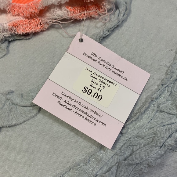 Rue 21 junior size 5 / 6 summer shorts Orange & White striped Jean - Picture 3 of 3